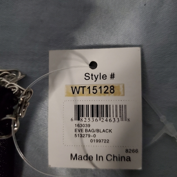 Bijoux Terner Black Formal evening bag silver chain strap small inside pocket - Picture 4 of 12